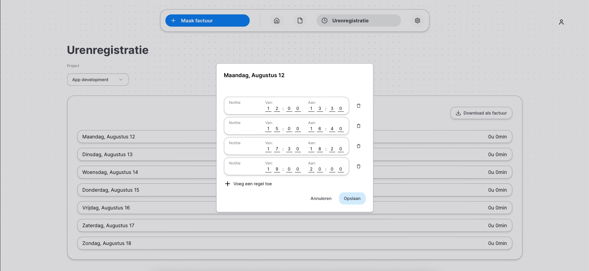 Invoflow invoice creation overview